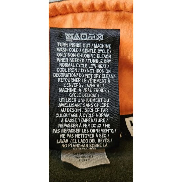 Victoria Secret Pink XS Ultimate Olive Green Neon Orange 1/2 Zip Pullover Shirt - Picture 11 of 11